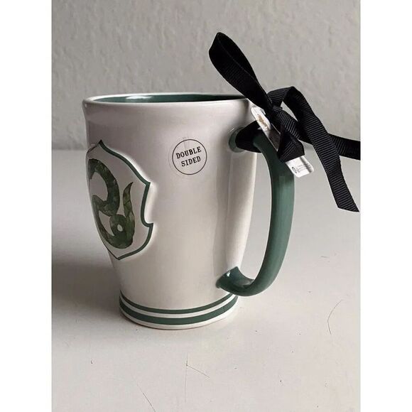 Rae Dunn Hogwarts Slytherin House Mug Harry Potter Double Sided Snake NEW - Picture 2 of 8